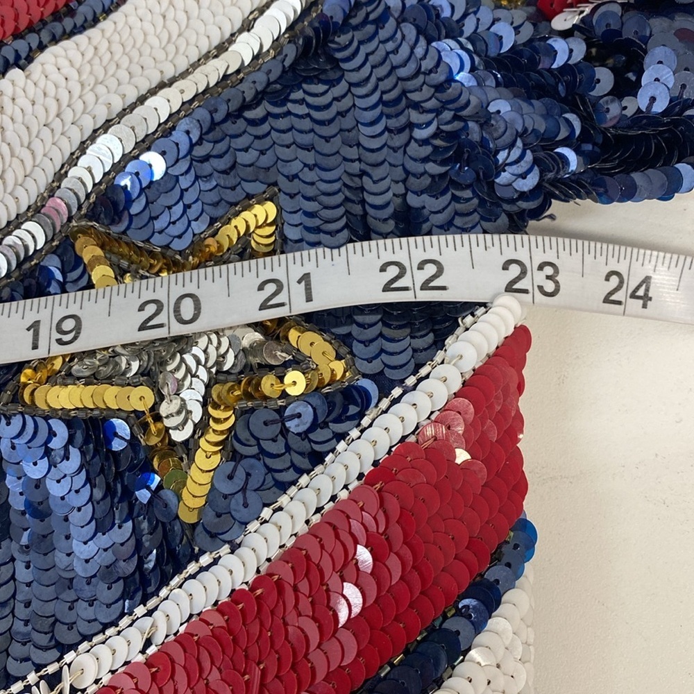 Vintage MODI Pure Silk USA Themed Jacket Pockets Large - Picture 7 of 13